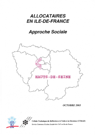 Allocataires en Île-de-France - Approche sociale - Hauts-de-Seine - octobre 2003