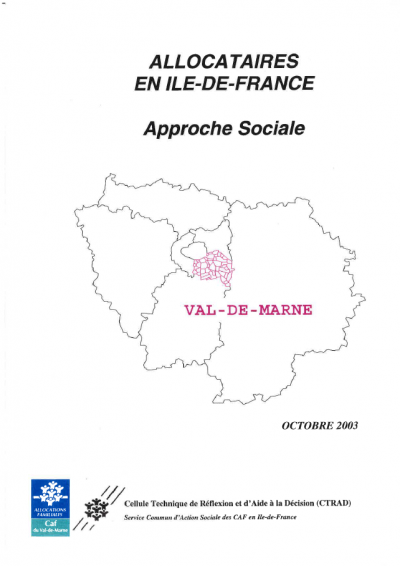 Allocataires en Île-de-France - Approche sociale - Val-de-Marne - octobre 2003