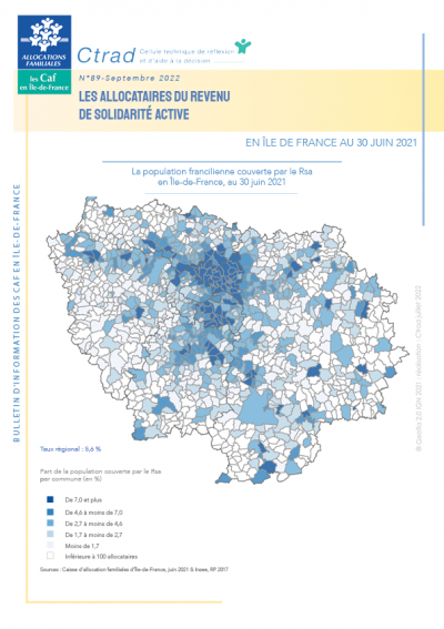 BI - 89 Les allocataires du revenu de solidarité active en Île-de France au 30 juin 2021